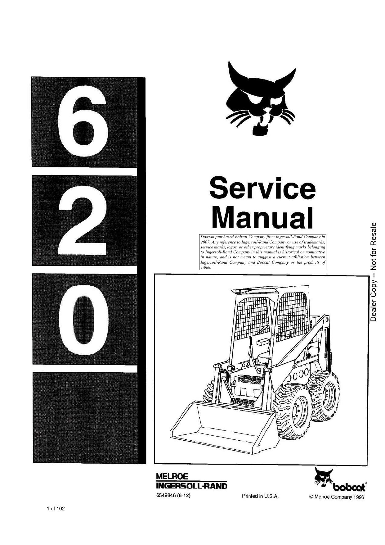 620 Loader Service Manual Bobcat